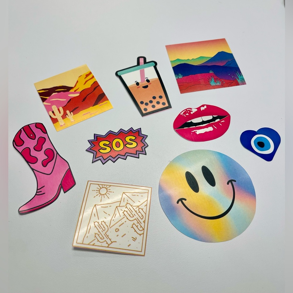 9-Piece Assorted Waterproof Sticker Set - Picture 3 of 3